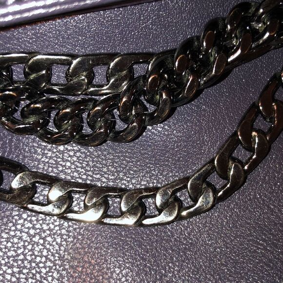 Jennifer Lopez Indigo Faux Leather Foldover Cross Body Purse Bag Chain Detail - Picture 10 of 10